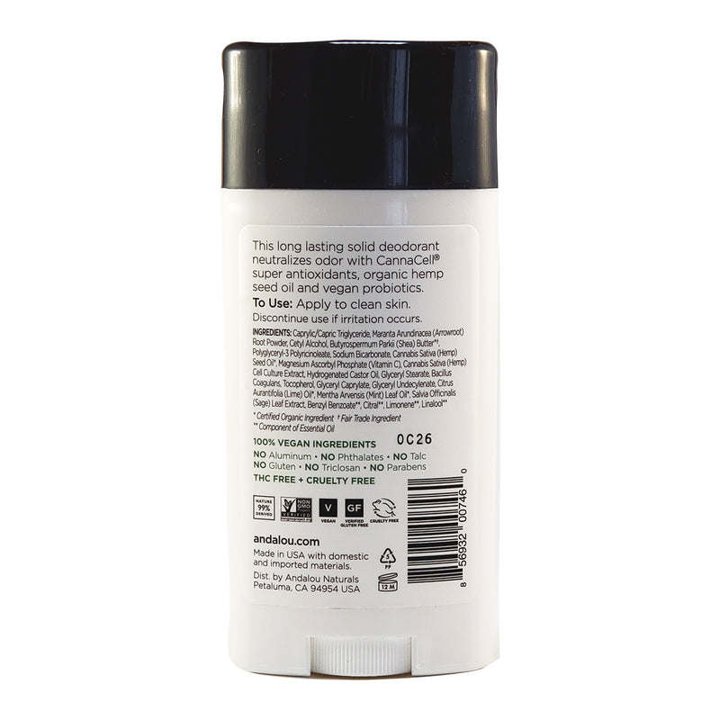 Andalou Naturals CannaCell Men Herbal Deodorant Mountain Sage